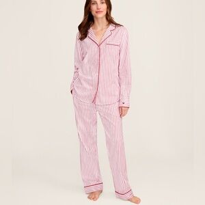 Petite plume Twill Pajama Set in Antique Red Ticking